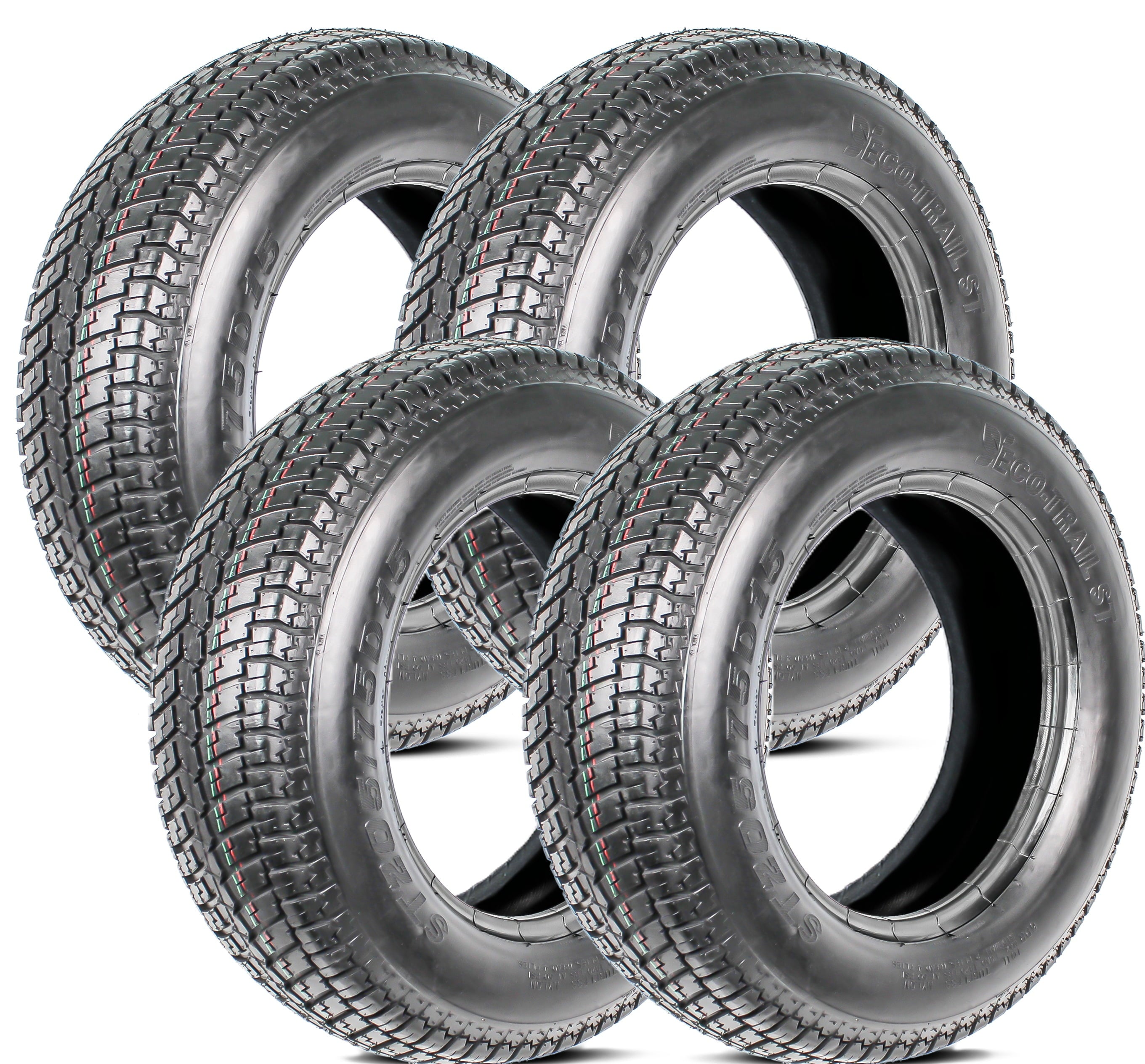 4-Pk ST205/75D15 Trailer Tires Bias Ply Load C 1760# 205/75D 15 2 Year Warranty